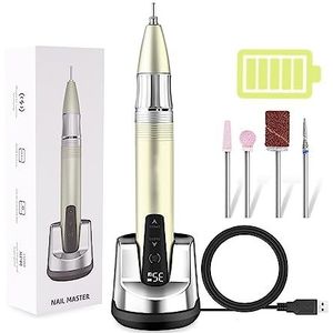 Elektrische nagelboor, 35000 RPM draadloze nagelboormachine, oplaadbare draagbare elektrische nagelvijl met touchscreen for manicuresalongereedschap Gemakkelijk te gebruiken, voor acryl- en gellak (C