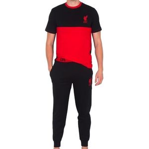 Liverpool FC herenpyjama, lange premium set, OFFICIEEL voetbalcadeau, Zwart, L