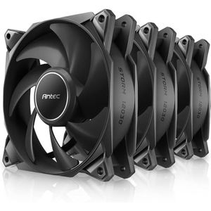 Antec Ventilatoren met een dikte van 30 mm, 120 mm x 30 mm, Storm T3, PWM pc-ventilatoren, 120 mm ventilator, premium high-performance behuizingsventilatoren, 4-pins PWM-connector,