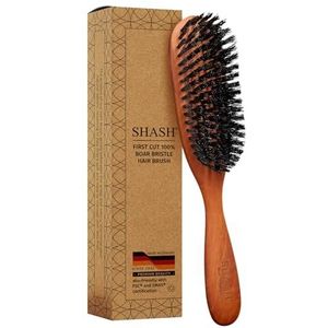 SHASH - Haarborstel - 100% Varkenshaar - Made in Germany - Voor Dun tot Normaal Haar