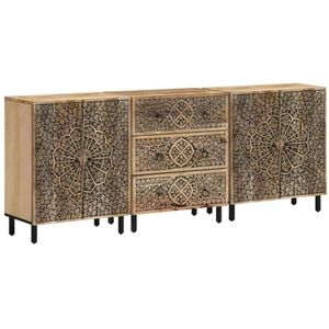 XGWKCNV Meubels select-Side Kasten 3 stuks 60x33x75 cm Massief Hout Mango