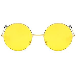 Ronde zonnebril,Retro Hippie Bril Ronde Getinte Lens - Gekleurde Zonnebril Cirkel Bril voor Mannen Vrouwen Feestartikelen Backlight