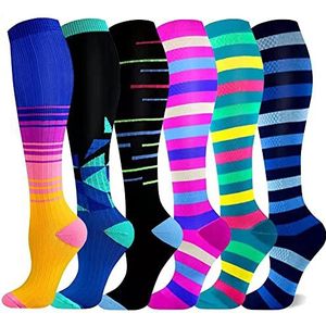 SHYL~JIER Compressiekousen voor dames en heren, 20-25 mmHg, ideaal geschikt voor medisch gebruik, verpleging, fitness, oedeem, spataderen, reizen en zwangerschap, L/XL