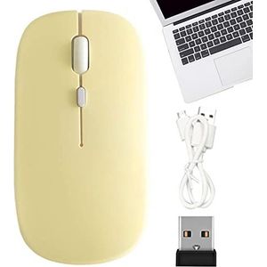 Draadloze computermuizen - 2.4G stille laptopmuizen,Oplaadbare muis met ontvanger, 1600 DPI voor notebook, laptop, computer, desktop Gusengo