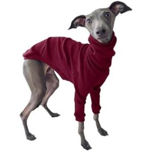 Hondenkleding Lente Herfst Hoge kraag Tweebenige huisdierkleding Greyhound Whippet Coltrui Pyjama Warme kleding Hondenbenodigdheden (Color : Burgundy, Size : 2XL)