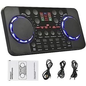 Geluidskaartset, V300 Pro Live Streaming Geluidskaart 10 Geluidseffecten 4.0 Audio Interface Mixer for DJ Muziek Studio Opname Karaoke