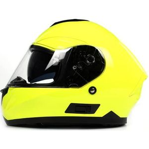 BHR 814 Ride 814 Ride Motorhelm met dubbel vizier, CE-gecertificeerd, dubbel vizier, anti-strepen, neongeel, maat M