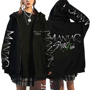 EAPHROWER Heren Womens Kpop Stray Kids MANIAC Y2K Zip Up Hoodie Sweatshirt Casual Vest E-Girl 90s Oversized Sweatshirt Vintage Streetwear Jas Jas, kleur 17, S
