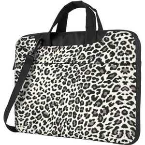 Paris Eiffeltoren bloemenprint grote laptoptas computertas, laptoptas, aktetas voor vrouwen, kantoor, zakenreizen, Luipaard Print, 15.6 inch