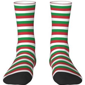 Evengigy Italiaanse vlag Grappige Sokken Crazy Fashion Cool Gepersonaliseerde Zachte Crew Sokken voor Mannen Vrouwen unisex, Wit, One size