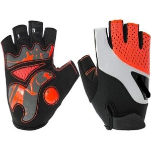 Sporthandschoenen Handschoenen Voor Heren Geventileerde Gewichthefhandschoenen Met Ingebouwde Polsbandjes Volledige Handpalm Mountainbike (Color : Orange)