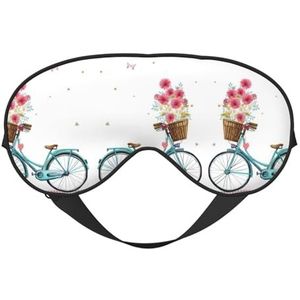 Blauw slaapmasker met bloemen, oogmasker om te slapen, volledig verstelbare oogbeschermers voor vrouwen/mannen