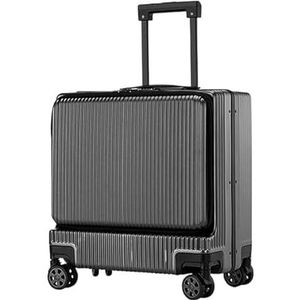 Koffer Handbagage Vooraan Openend Combinatieslot Instapkoffer Ingecheckte Bagage Bagage (Color : B, Size : 18 inch)