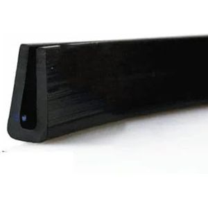 Zwart rubberen U-vormige randafdichtingsstrips Tochtstrip Anti-botsingsbeschermend metalen paneel Glazen rand met klemgroef-plat-1x5x12mm-1 meter