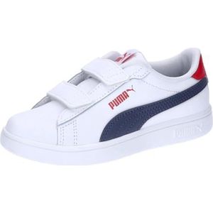 Puma Smash 3.0 Sneakers Wit/Donkerblauw/Rood