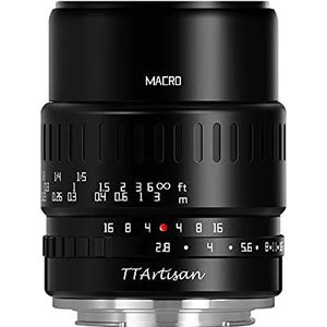 TTARTISAN 40 mm F2.8 macrolens APS-C MF voor E-Mount camera's A5000 A6500 A6600 NEX-3 NEX-3N NEX-7 NEX5 CA7 A7I A7I A7R A7RII A7RIII A7RIV A7S A7SI A7SII A9 en meer.
