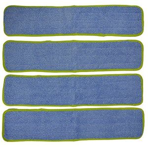 Eurow Commerciële Microfiber Natte Mop Pad Navulling 24"" Groen 4 Pack