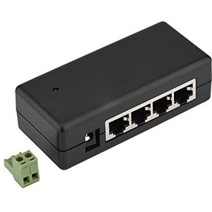Zerone 4/8 Kanaals 10 M/100 Mbp Passieve POE Voedingsmodule POE Injector Ethernet Adapter Wandstekker Gigabit Splitter Adapter met 2.1mm x 5.5mm DC-connector voor Netwerk IP Camera 802.3af Apparaat