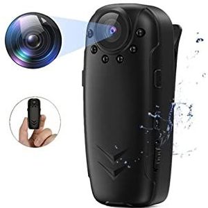 Actiecamera Mini Camera Wetshandhaving Recorder 1080P Video Record Professionele Draagbare Body Camera Vergadering Lange Batterijduur Camcorders (Color : Nero, Size : 128GB)