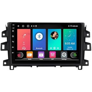 Dubbele DIN Android 14 autoradio voor Nissan NAVARA NP300 2011-2016 9 Duim QLED Touch screen-met Draadloze Carplay Android Auto GPS navigatie 4G WiFi Stuurwielbediening achteruitrijcamera(P3 WIFI 4-Co
