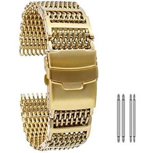 Horlogeband 20 mm 22 mm 24 mm breedte horlogeband roestvrij stalen banden goud/rosé goud/blauw vervangende polsband veerstaven horlogeaccessoires armband