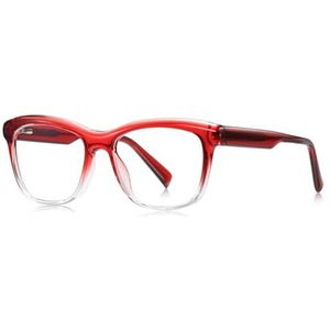 Trendy vierkante bril voor vrouwen mannen TR90 mode bril montuur heldere lens, Rood met helder