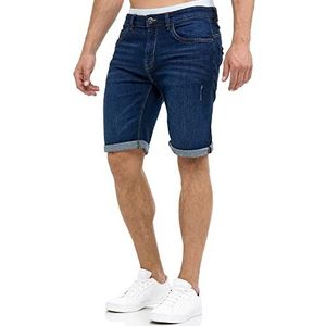 INDICODE Heren Caden Jeans Shorts | Jeans korte broek met 5 zakken Blue XXL