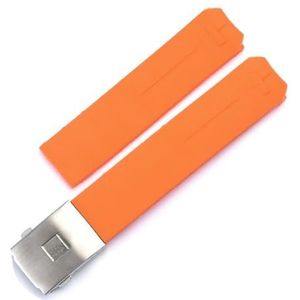 Jeniko 20 mm 21 mm zwart oranje siliconen rubberen band compatibel met Tissot TOUCH COLLECTION EXPERT SOLAR-serie T091T013 T081 herenhorlogearmband (Color : Orange silver, Size : 21mm)