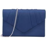 Milisente Clutch Dames, Elegante Clutch Suede Leder Envelop crossbody klassieker avondtassen (Blauw)