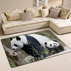Gebied tapijten 100 x 150 cm, China wilde panda moeder en baby woonkamer tapijt groot vloertapijt waterabsorberende kantoormatten, voor binnen en buiten, keuken
