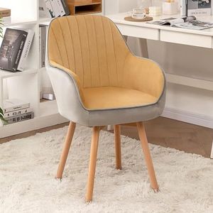 Moderne Bureaustoel Thuis Geen wielen Houten Eetkamerstoelen, Comfortabele Beklede Stoel, Stijlvolle Comfortabele Vanity Chair, voor Kantoor, Studie, Ijdelheid, Slaapkamer (Color : G)