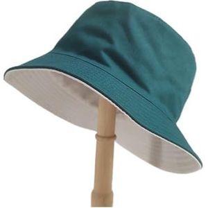 Emmerhoeden heren grote maat vissershoeden grote hoofd man zomer zonnehoed twee kanten dragen grote maten emmer hoeden 57-59cm 60-62cm 63-64cm Fisherman Beach Hat (groen beige, 60 tot 62 cm)