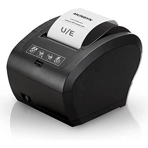 MUNBYN-[USB Bonprinter Thermisch, 80mm Ontvangstprinter, Afdruksnelheid van 300mm/s ESC/POS Compatibel met Windows/Mac/Chromebook-Zwart