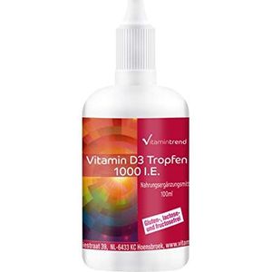 Vitamine D3 - per druppel 1000 IE - 100 ml - Hoge dosering, vloeibaar en geproduceerd in Duitsland - Cholecalciferol | Vitamintrend®