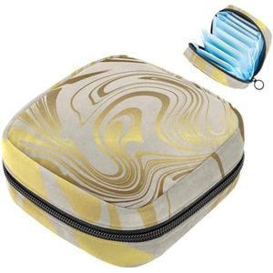 Gouden Marmeren Maandverband Opbergtas Menstruatie Pad Tas Draagbare Menstruatie Cup Pouch met Rits voor Tiener Meisjes Vrouwen Dames