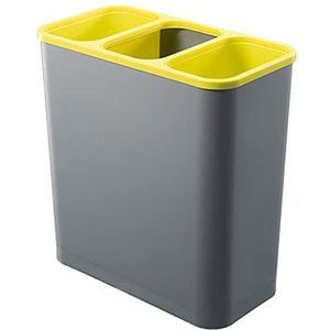 Prullenbak Vuilnisemmer Prullenbak sorteren, 3 compartiment onder Teller Keukenkast Pull-Out Recycling Bin en Prullenbak, 20 liter Afvalemmer Vuilnisbak (Color : Grey)