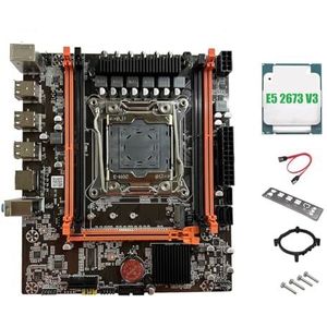 Orolotay X99E Moederbord+E5 2673 V3 CPU Dual Channel Ondersteunt 4XDDR4 RECC RAM PCIE X16 NVMe Gigabit LAN kaart Computer Moederbord