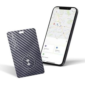 Ucard Wallet Tracker Card, Dunne Bluetooth Tracker, werkt alleen met Apple Find My iOS, oplaadbaar, portemonnee finder en item locator voor portemonnee, bagagelabel en meer Zwart