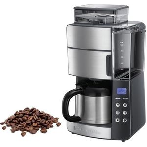 Russell Hobbs Koffiezetapparaat Grind&Brew (10 Koppen (1, 25L), Digitale Timer, incl. Thermos Kan, Geïntegreerde Koffiemaler, 3 Maalstanden, Instelbare Koffiesterkte) 25620-56