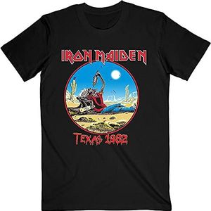 Iron Maiden T Shirt The Beast Tames Texas 1982 Tour nieuw Officieel Mannen Zwart L