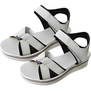 Dames platte sandalen - Vrouwen platte dikke zool wandelsandalen | Slijtvaste platte lage dikke zool sandalen strand voor strand Xinme