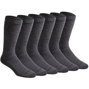 Dickies Dri-Tech Moisture Control Boot-Length sokken voor heren, 6 en 12 paar, maten L-XL, houtskool (6 paar), groot, houtskool (6 paar), Large