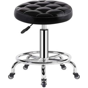 Draaibare Kruk Rollende Kruk Ronde Bureaustoel Bureaustoel Rollende Kruk Op Wielen Massage Stoel Salon Rolling Bar Verstelbare Gas Lift Hydraulische Swivel Werk Voor Manicure Tattoo Therapie