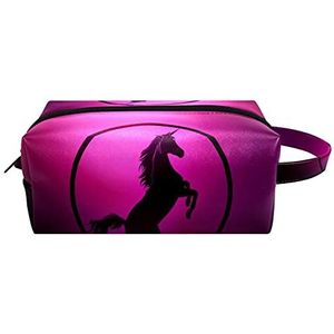 Leuke konijn koe paard kat vrouwen cosmetische tas schoonheid tas, draagbare opknoping reizen toilettas tas lederen waterdichte make-up etui voor kinderen, Multi kleuren 03, 8.2x3.1x3.5 in/21x8x9 cm,