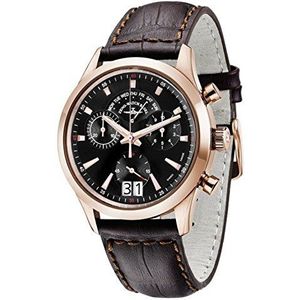 Zeno-Watch Mens Horloge - Gentleman Chronograaf Big Date Q verguld - 6662-8040Q-Pgr-f1