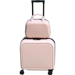 Bagage Koffer Reiskoffer 2-delige Sets Koffers Met Draaiwielen, Kofferset Met Harde Schaal Trolley Koffer Handbagage (Color : D, Size : 18in)