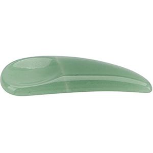 Gebogen Masker Spatel Lepel Verlicht Spanning Jade Steen Gebogen Cosmetische Spatel Herbruikbare Voor Vrouwen Voor Thuis (Groente)