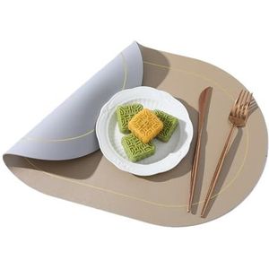 PU-leer kunstleer dubbele zijden 2 kleuren antislip tafelmatten matten geschikt for keuken eettafel decoratie binnen(Color:Champagne Grey)