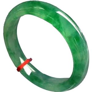 Jade armbandjade, damesarmbanden Jade Bangle Armband for vrouwen, Groene Drijvende Bloem Jadeïet Armband, Cadeau for moeder (Color : Green-54mm)