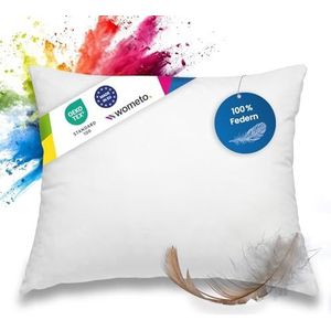 wometo Verenkussen 100% veren 40x50-500g Oeko Tex kussen vulkussen overtrek katoen wit/binnenkussen/kussenvulling/klein hoofdkussen